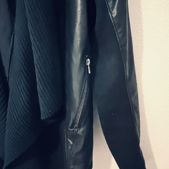 BlankNYC Vegan Leather Jacket with Knit Drape, size M, perfect condition - Picture 13 of 14
